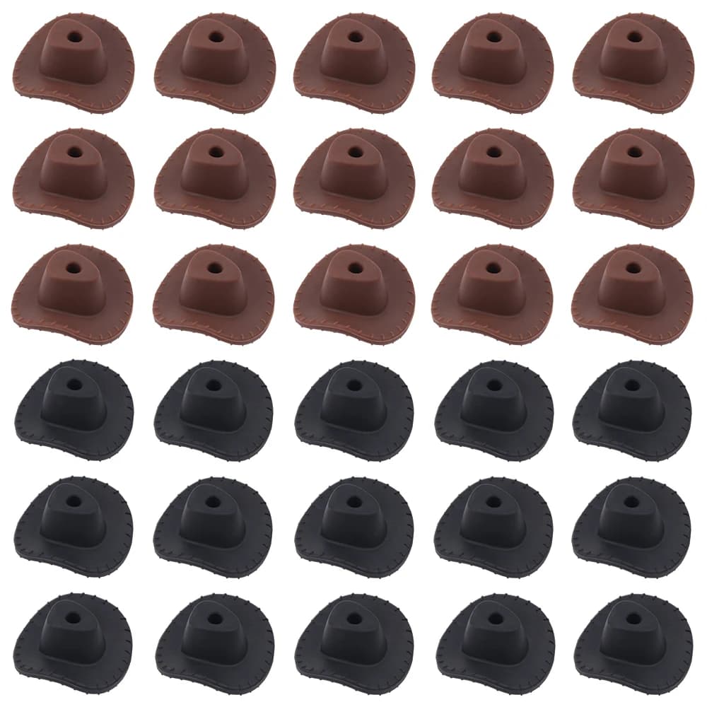 LOFCA 10Pcs Silicone Cowboy Hat Denim style Used to make DIY home decorations keychain necklaces jewelry accessories