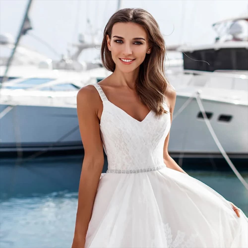 Pretty Exquisite Formal Wedding Party Dress Sweetheart Spaghetti Strap Floor Length A-Line Prom Slimming Vestidos De Novia