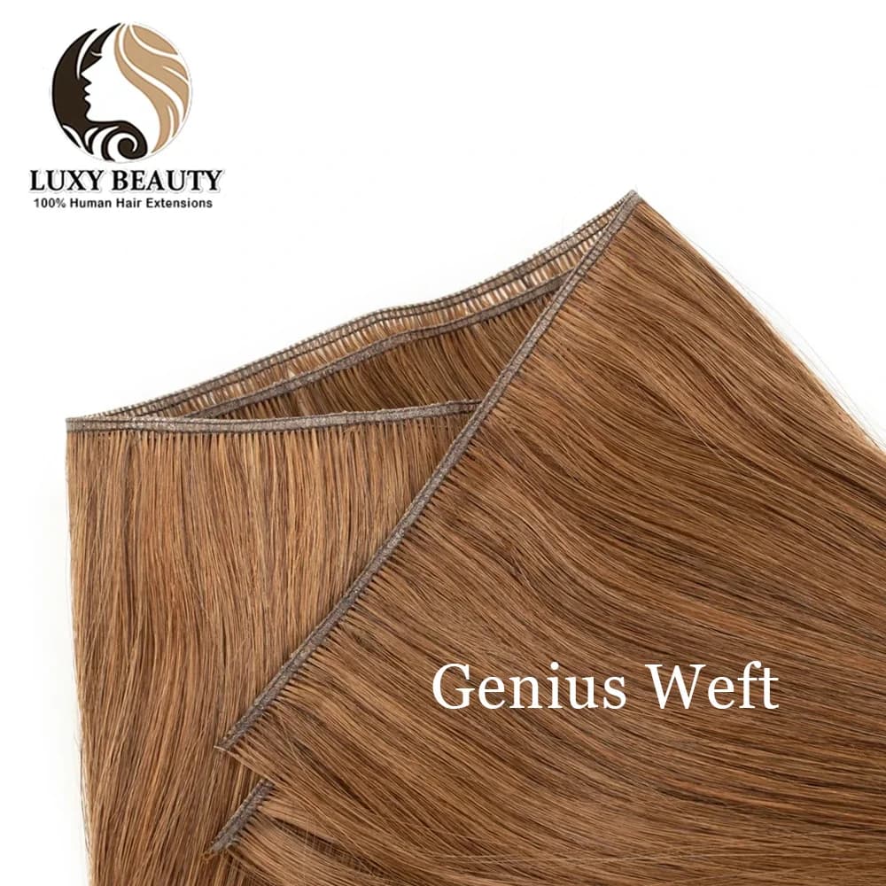 Seamless Genius Weft Human Hair Extensions Sewing In 12-20 inches Lightweight Hair Weave Natural Straight Brazilian Hair Bundles