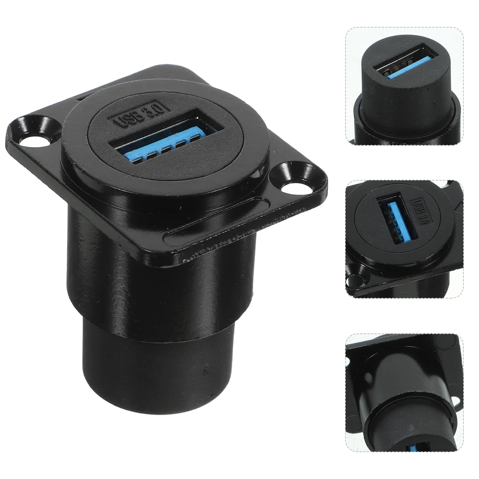 USB Panel Socket Pass Through Bulkhead Adapter Waterproof Cable Data Extension 30 Mount Coupler