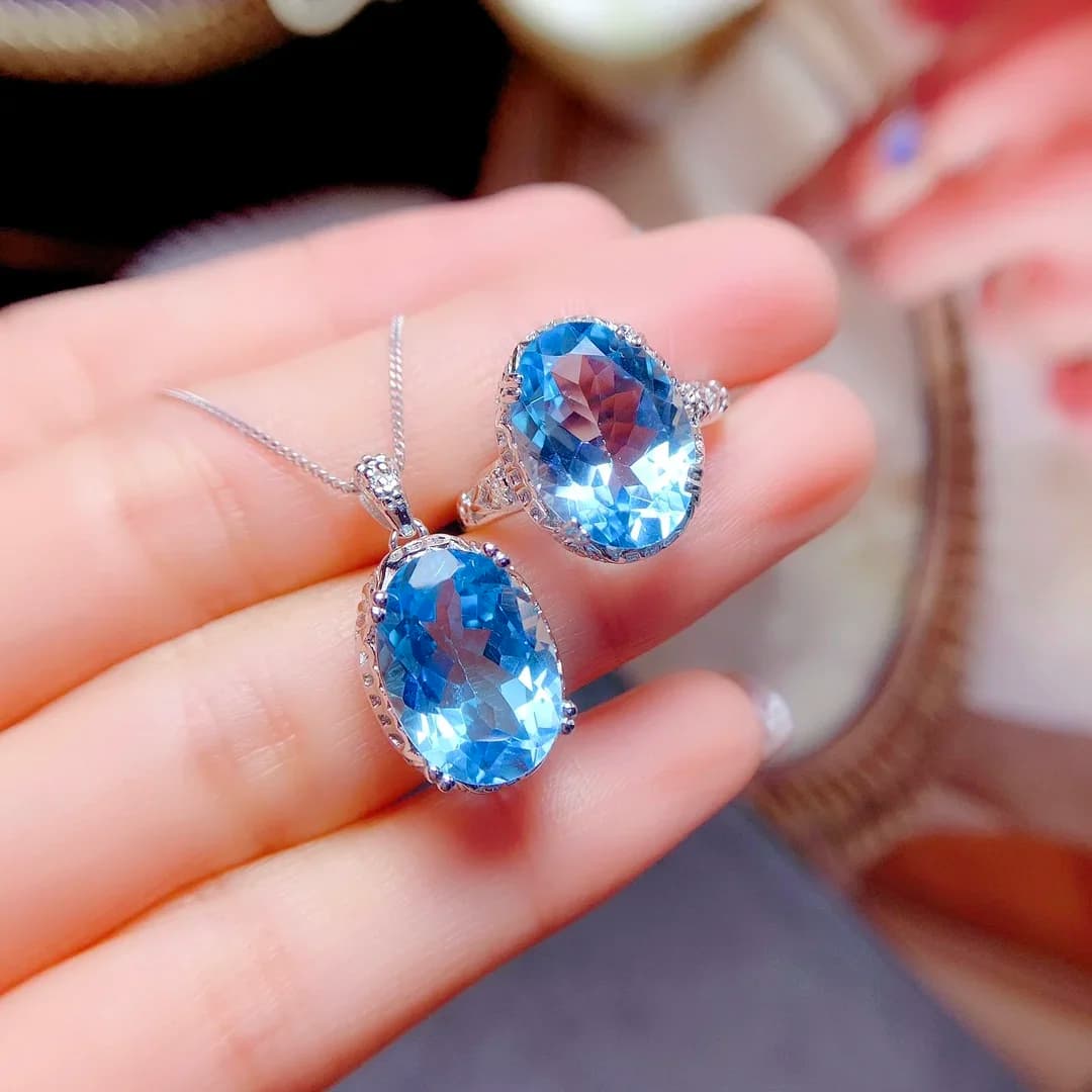 All Natural Topaz Amethyst Sterling Silver 925 Jewelry Gift Jewelry Necklace Wholesale Free shipping for elegant ladies