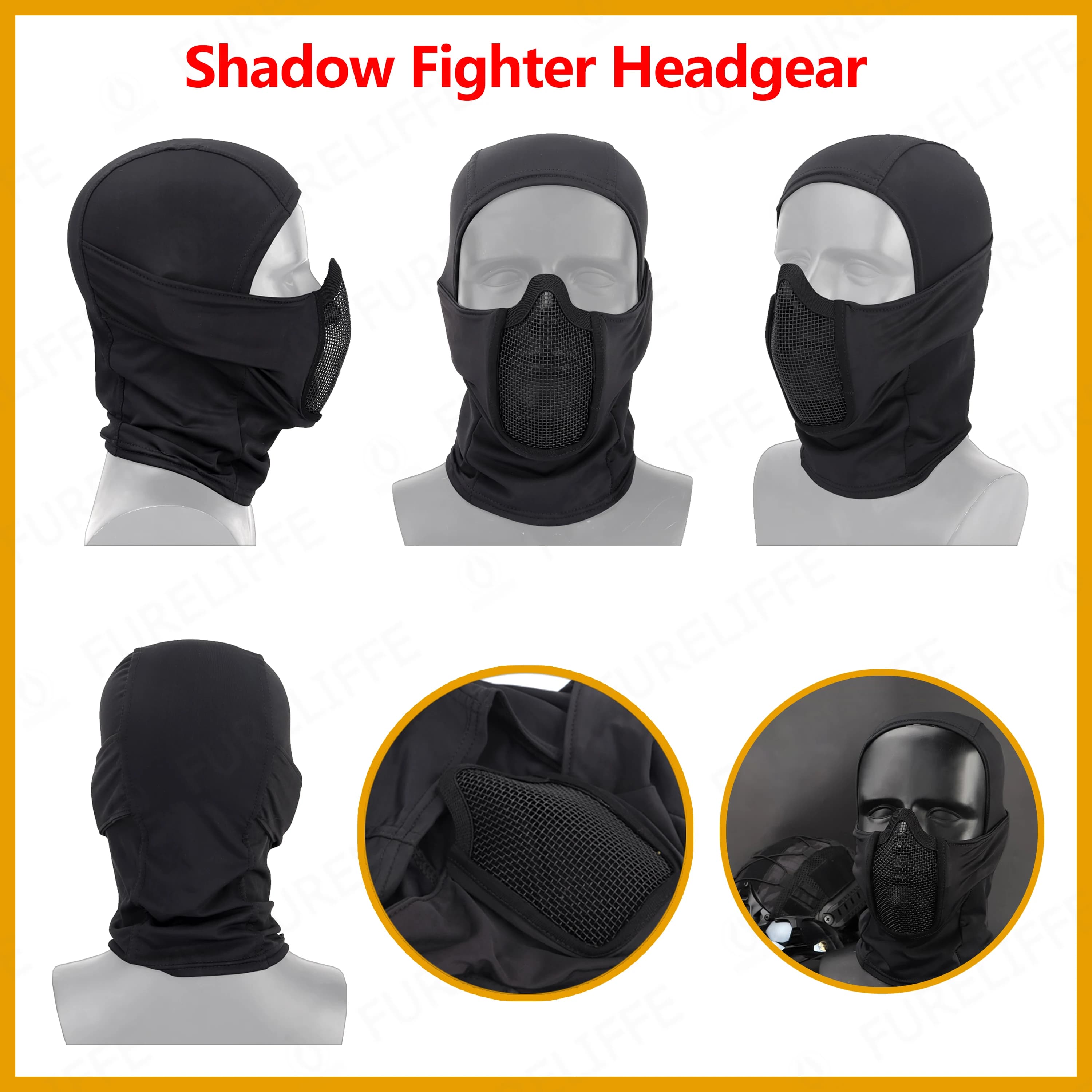 Outdoor hunting competition sports protective mask head cover/tactical half steel mesh mask/safety protection new accessories