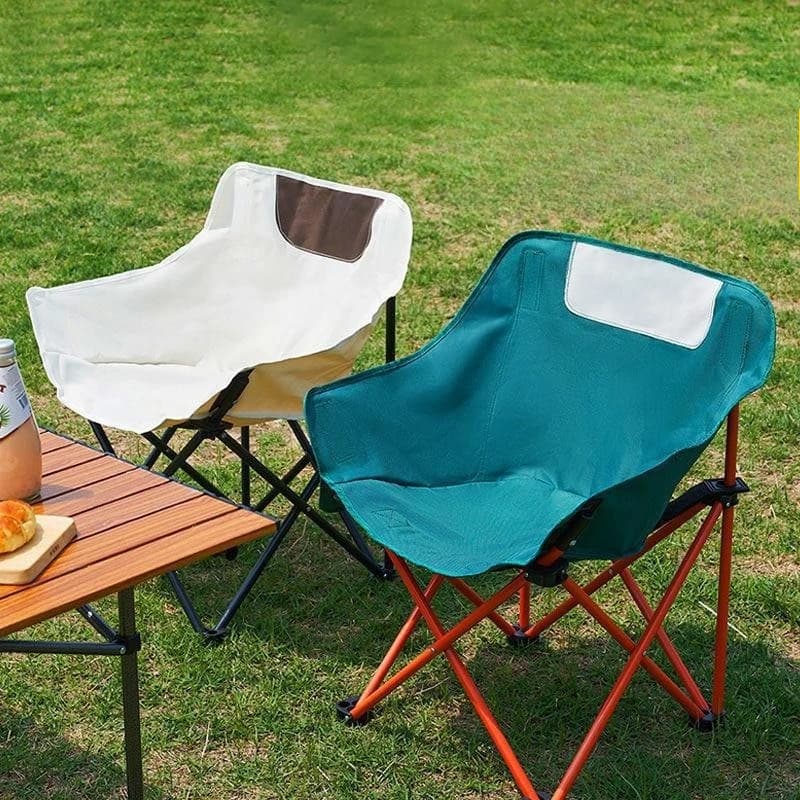 1Pcs Convenient Travel Camping Folding Chair Small Outdoor Folding Moon Chair