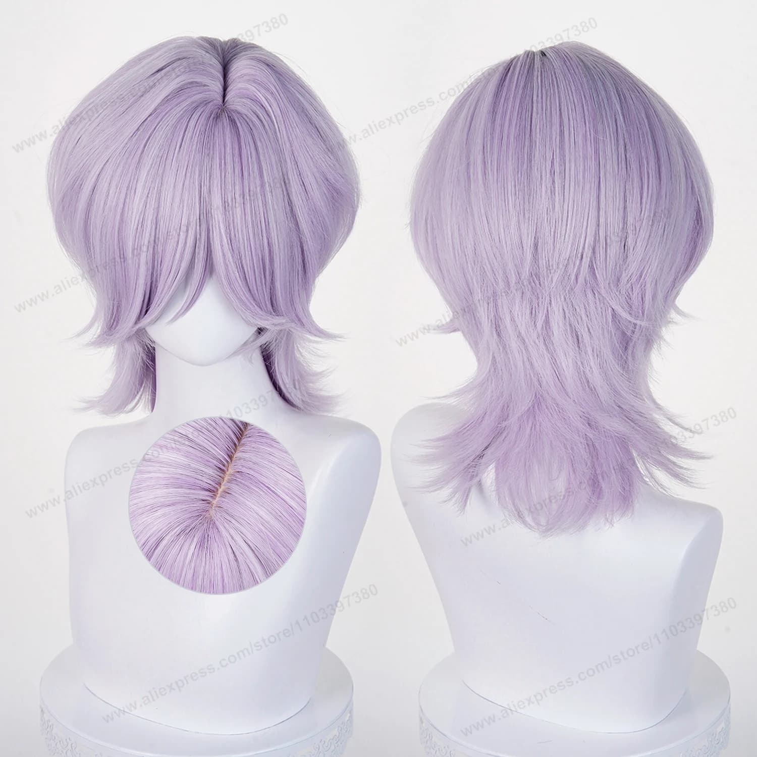 Saja Boys Mystery Cosplay Synthetic Wig 38cm Short Mixed Purple Men Hair  Anime Heat Resistant Wigs