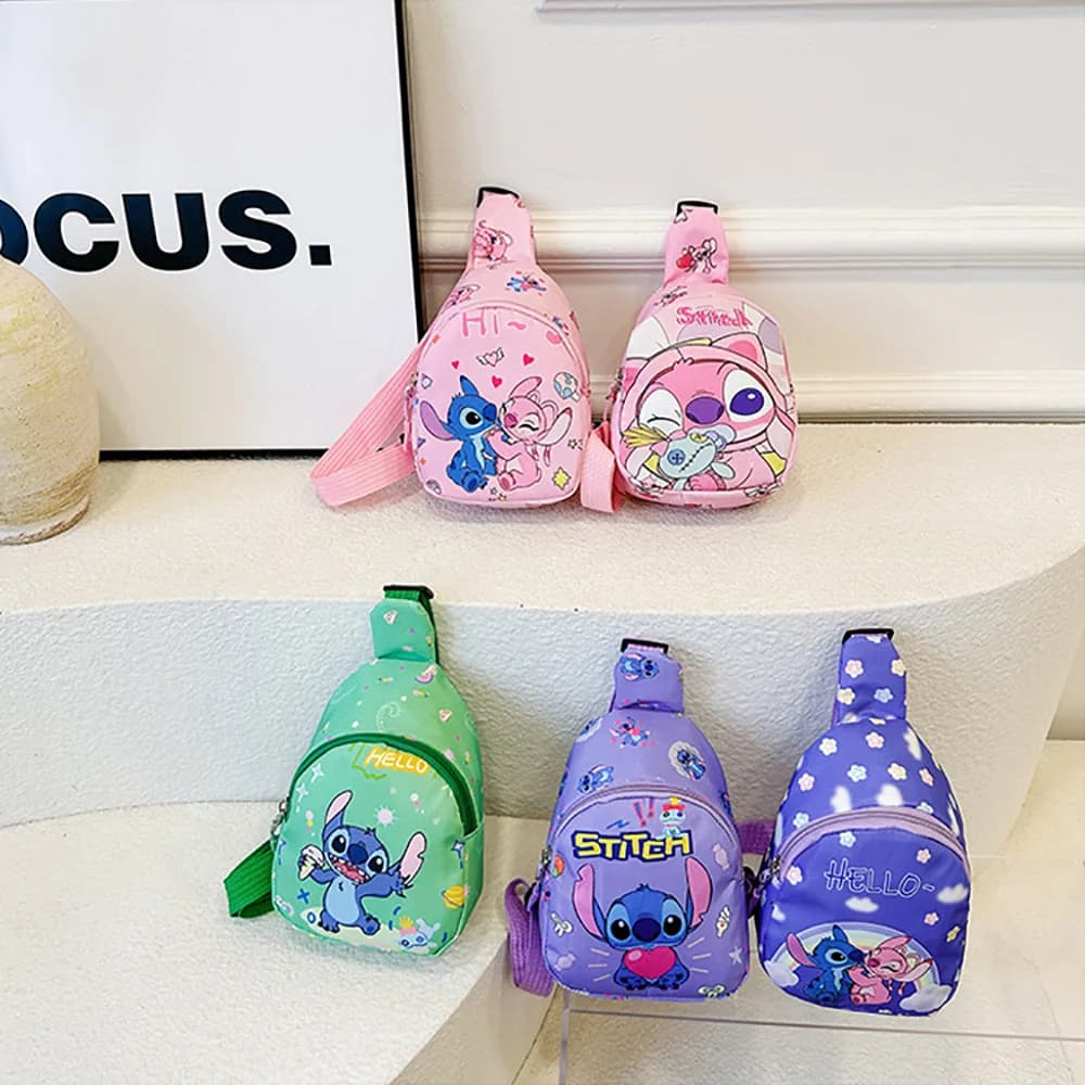 Stitch Anime Shoulder Bags Kawaii Fashion Chest Bag Travel Satchel Casual Portable Totes Backpacks Birthday Gifts For Boys Girls