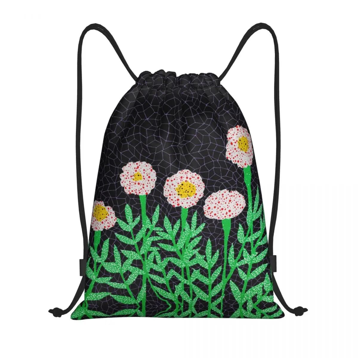 Custom Flower Yayoi Kusama Abstract Art Drawstring Bags for Training Yoga Backpacks Women Men Sports Gym Sackpack
