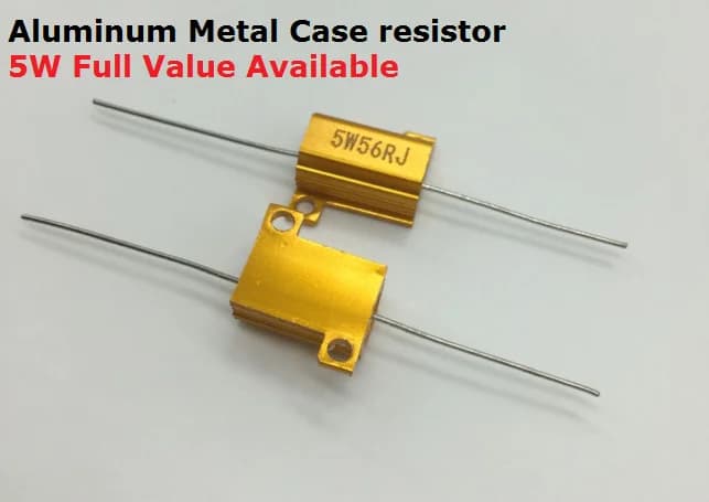 5PC RX24-5W-100RJ 150RJ 200RJ 300RJ 500RJ Aluminum Metal Case Resistor 100R 150R 200R 300R 500R Wirewound High Power Shell