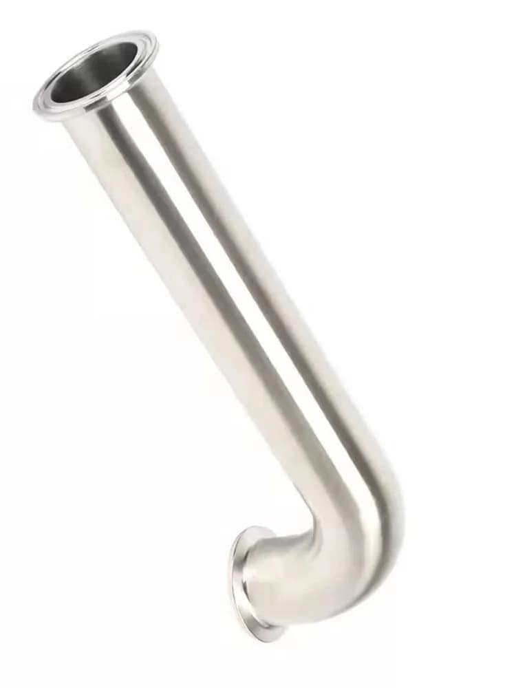 2"(51mm)OD64mm L=457mm 90 degree Unilateral extension Pipe Bend, Tri-clamp Connection Elbow Pipe Fitting,SS304