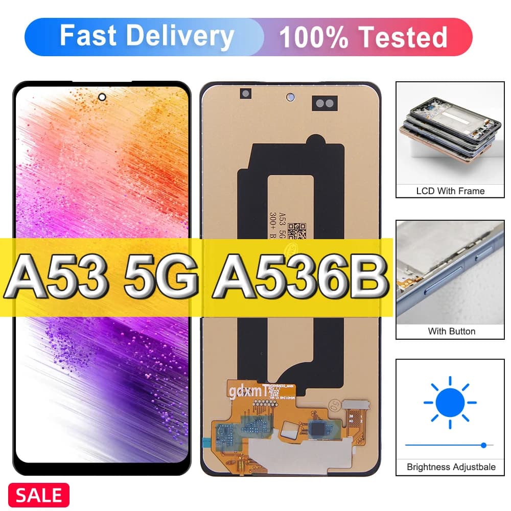 100% Tested For Samsung Galaxy A53 5G LCD Display With Frame Panel Touch Screen Digitizer Assembly For samsung A536 A536B Screen