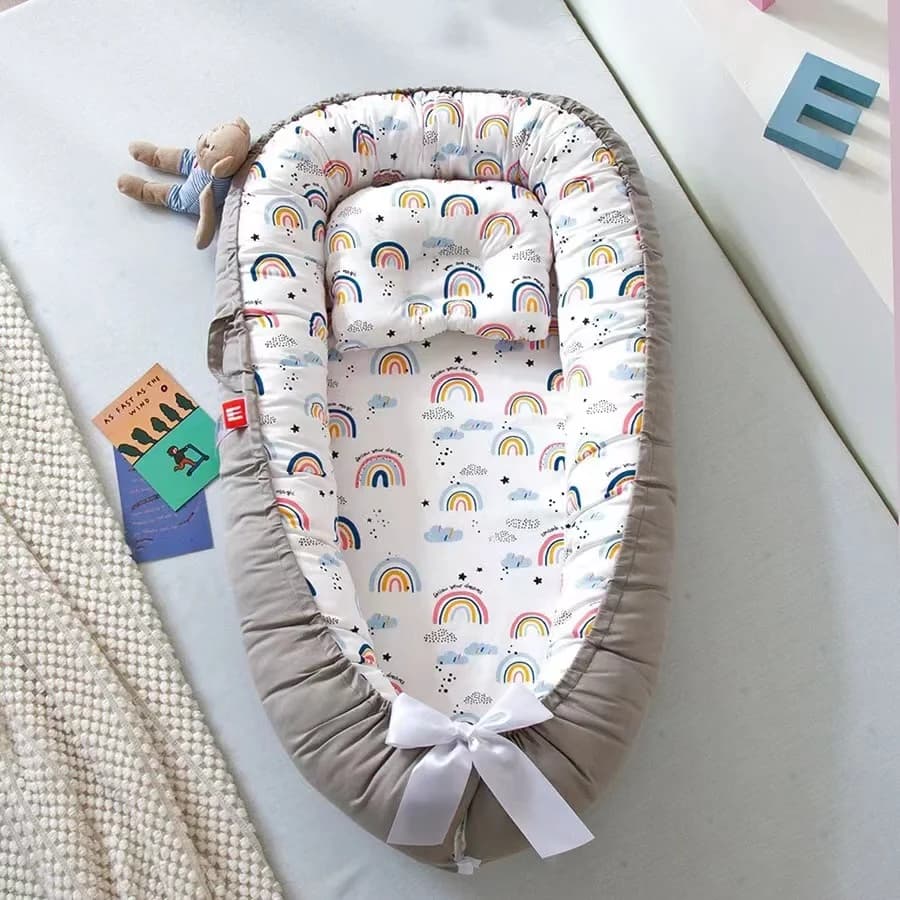 Baby Nest for Co Sleeping Newborn Baby Lounger Cotton Breathable Adjustable Baby Crib In Bed Portable