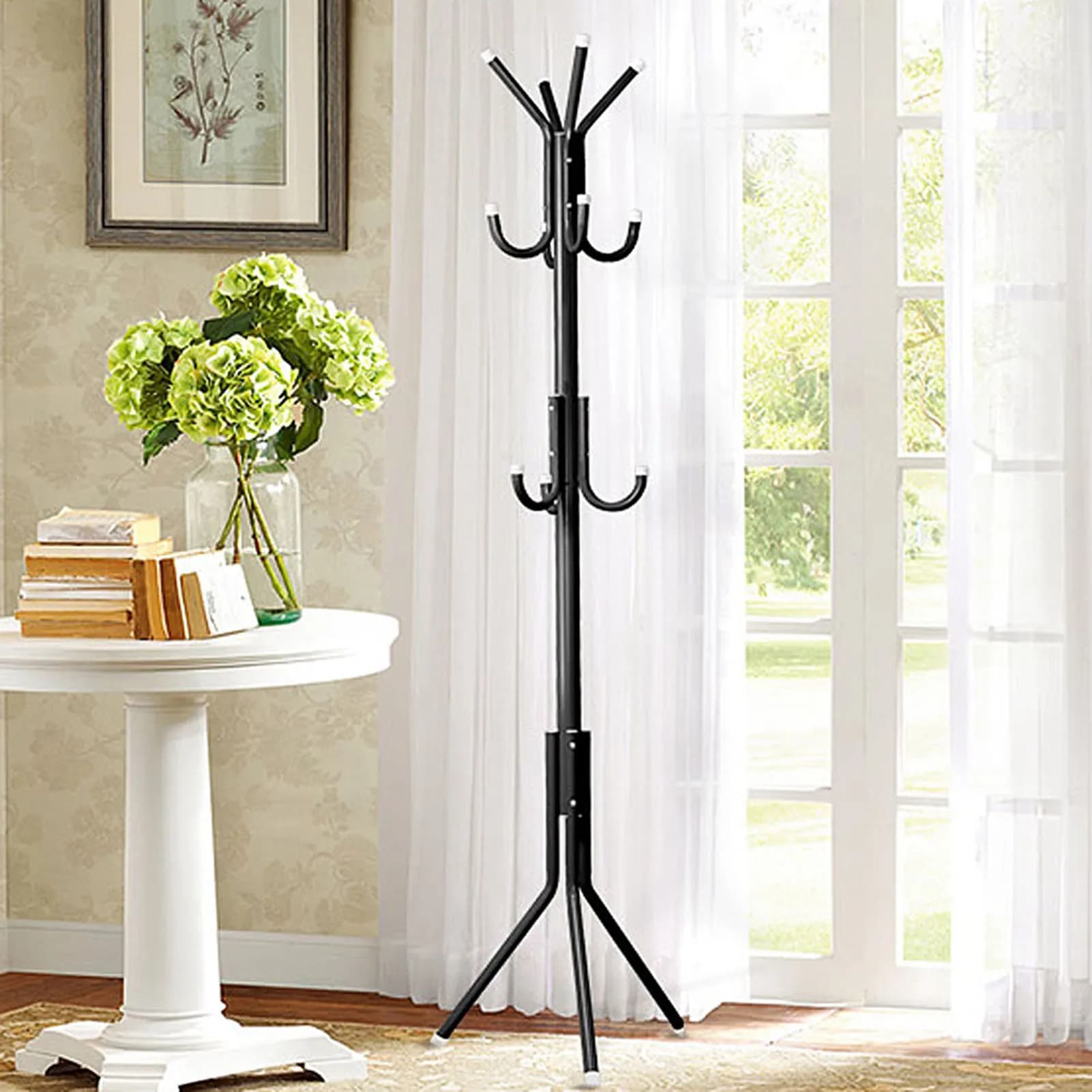 Coat Hat Tree Clothes Stand Hanger Multi Hook Metal Coat Hat Rack Tree Stand Clothes Bag Hanger Organizer for Home Bedroom