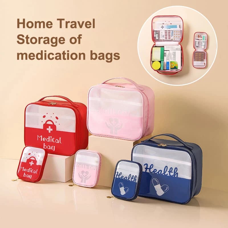 1/2Pcs Large Capacity Emergency Empty Medical Bag Travel Essential Portable First Aid Kit Bag Household Medicine Storage Bag Set