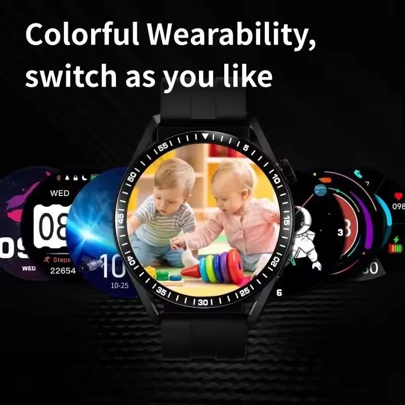 New GPS Smart Watch GT for Men Women AMOLED 360*360 HD Screen Heart Rate DIY Face Bluetooth Call Waterproof SmartWatch NFC  2024