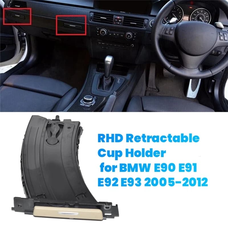 RHD Car Cup Holder Retractable Trim 51459173468 For BMW E90 E91 E92 E93 2005-2012 Dashboard Drink Holder Right Driver