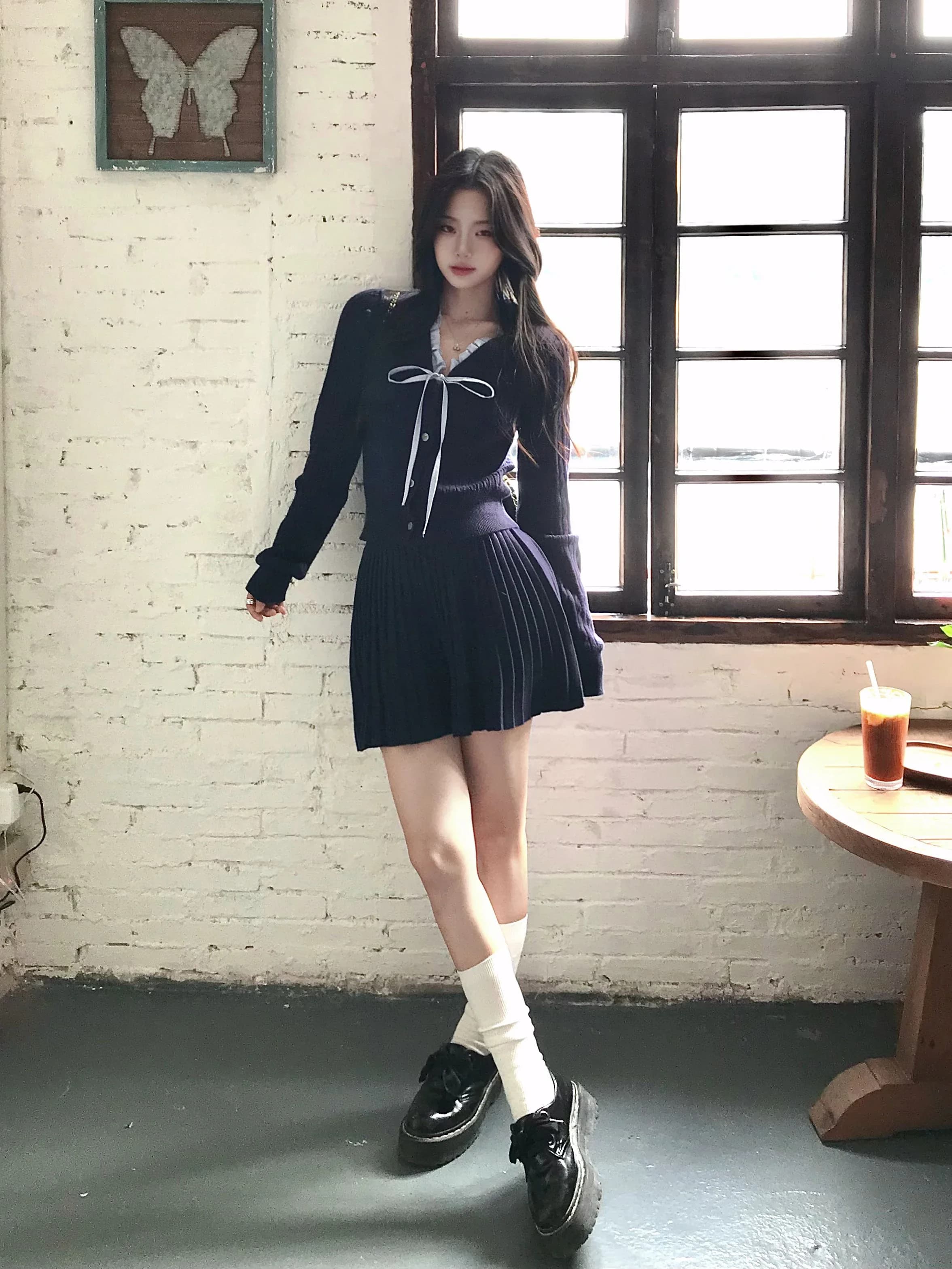 Elegant Knitted Single Breasted Sweater Suits Women Slim Long Sleeve Cropped Tops A-line Mini Skirt Sets Outfit Autumn 2 Pcs