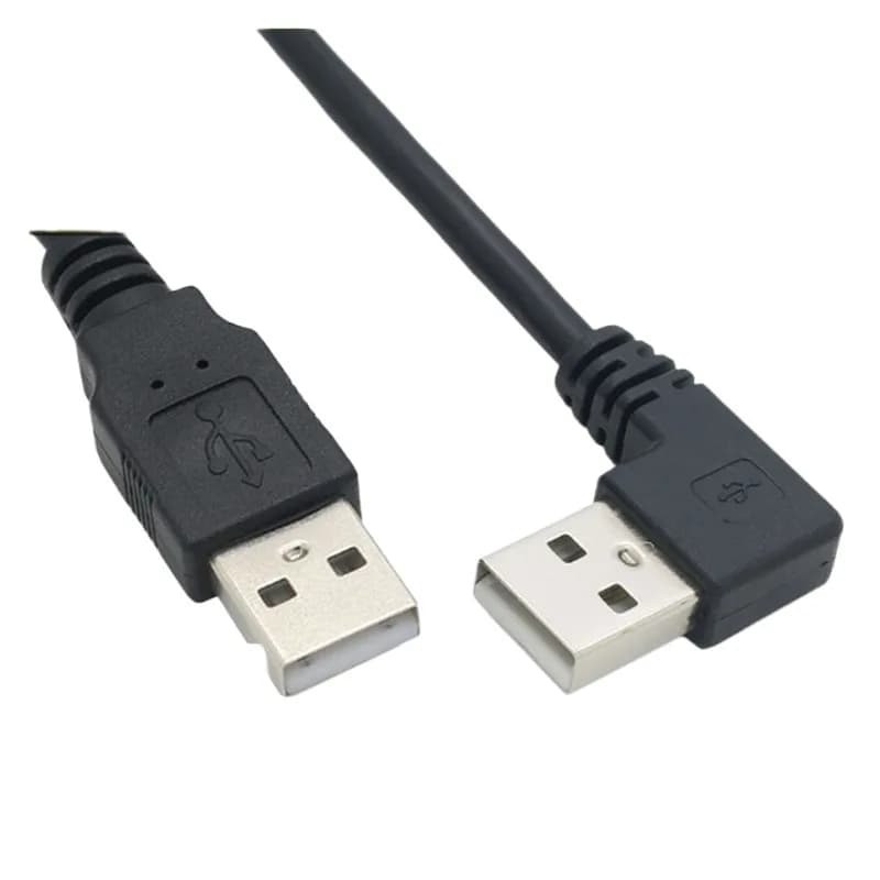 Usb2.0male To Male Eblow Degree Charging Data Cable For Radiator Line Set-top Box Writing Brush 0.3m Left Right Up Down