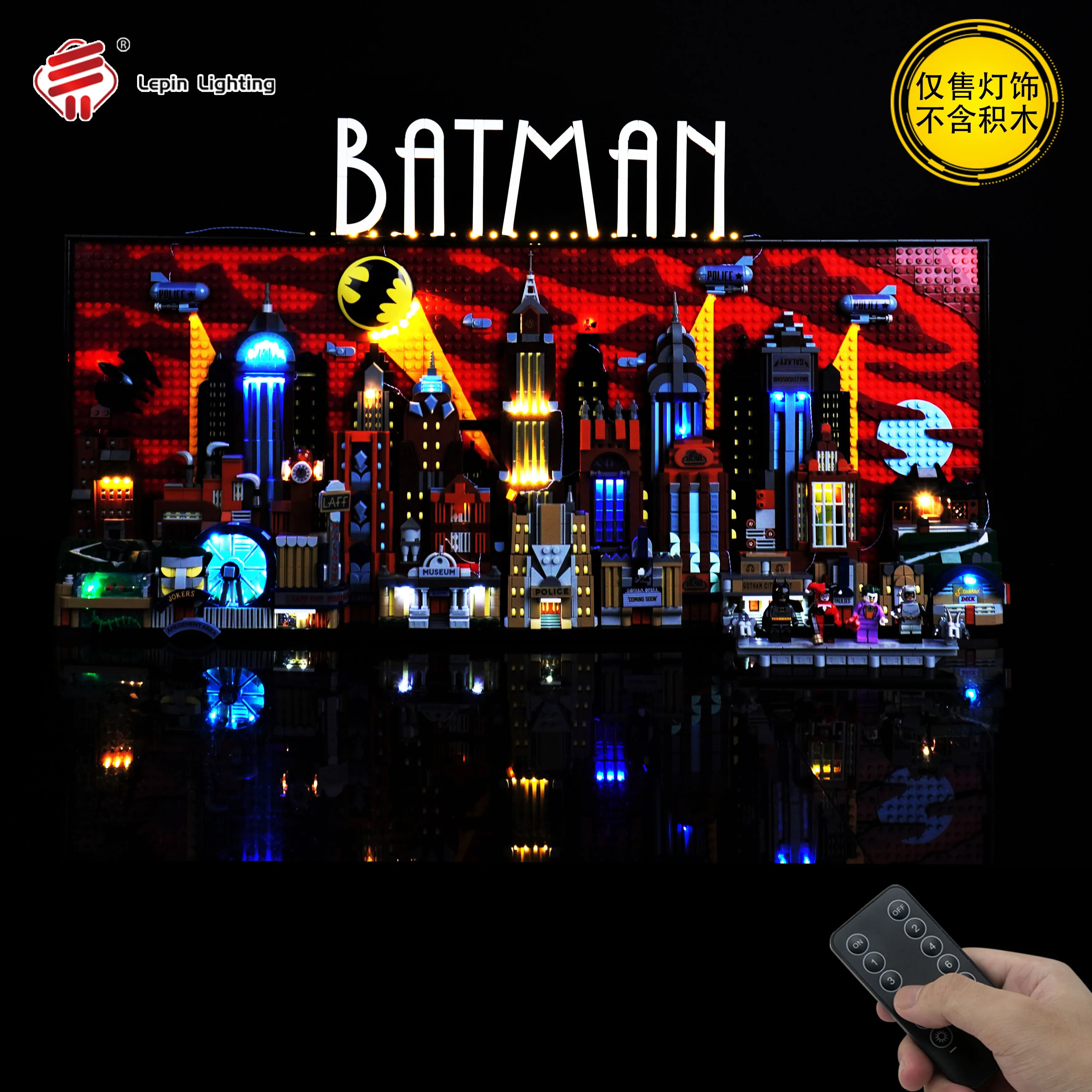 LP building block LW9022 lighting for Batman Gotham City skyline building block model remote control LED toy lighting