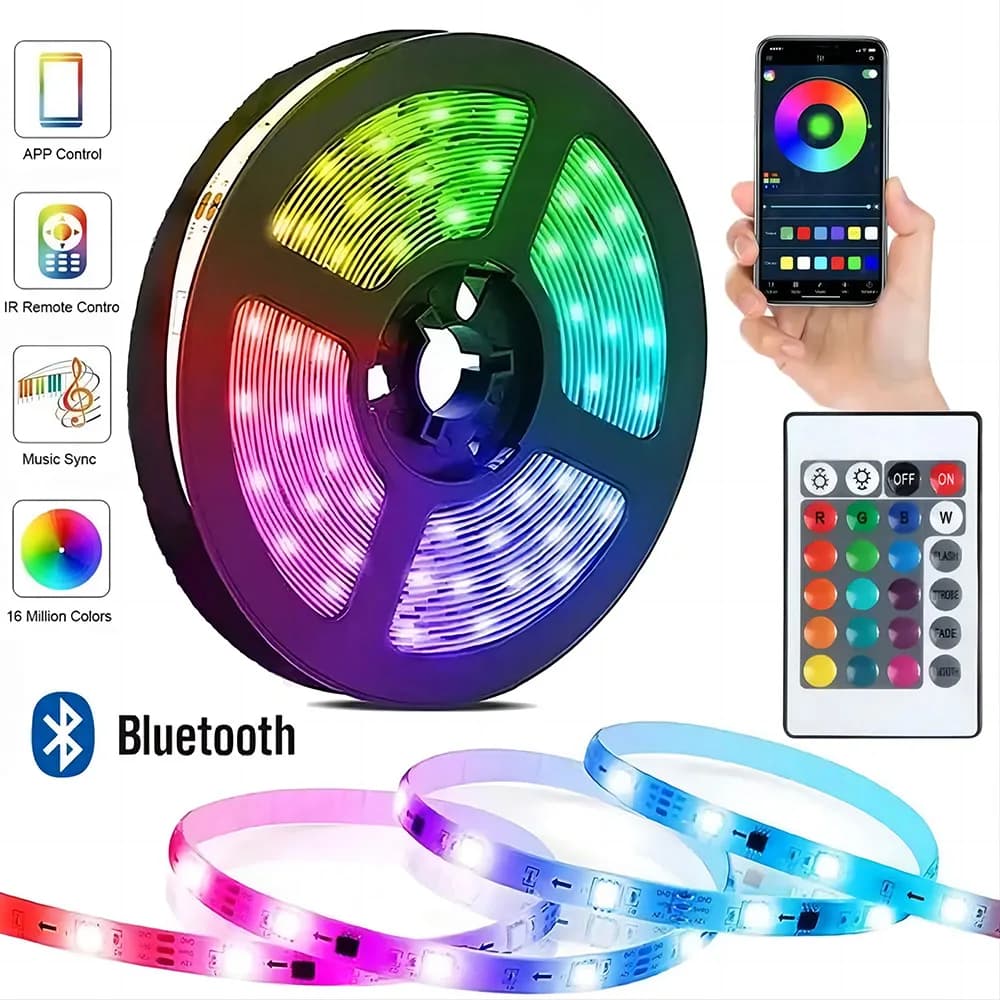 LED Strip Lights RGB 5050 ,5V 1M-10M,16 million colors, RGB , Led Strip Lighting Music Sync, Color Changing for Party Home