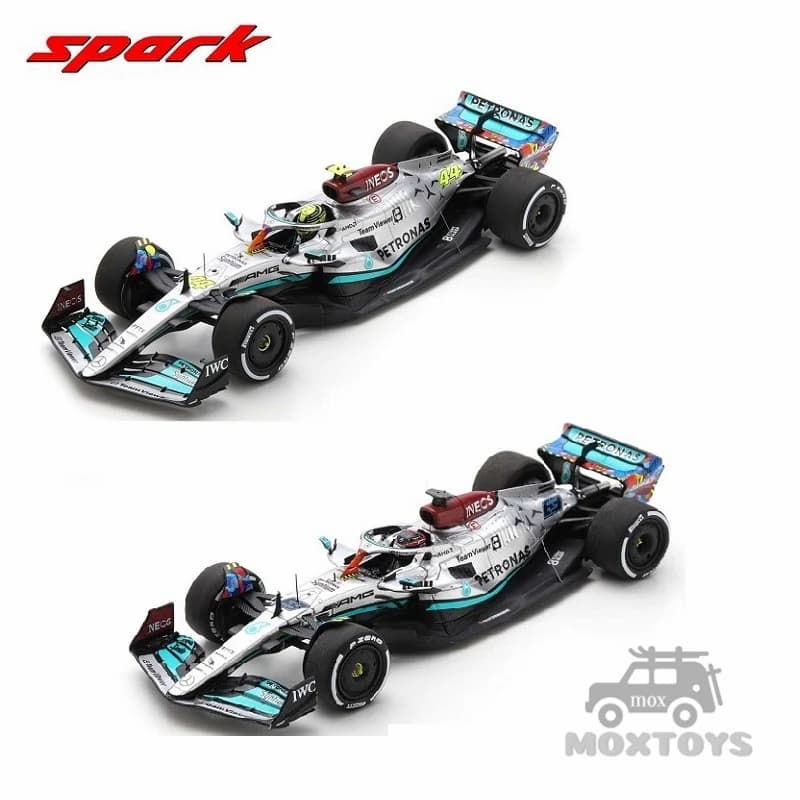 Spark 1:18 F1 2022 W13E Performance Miami w/Acrylic Cover Model Car