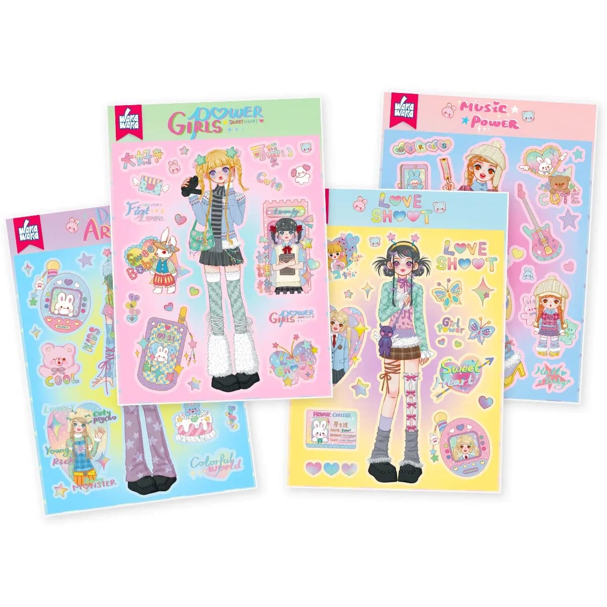 Sweet Cool Band Girl Handbook Gu Card Character Sticker Mobile Phone Back Card Material Decorative Sticker Character