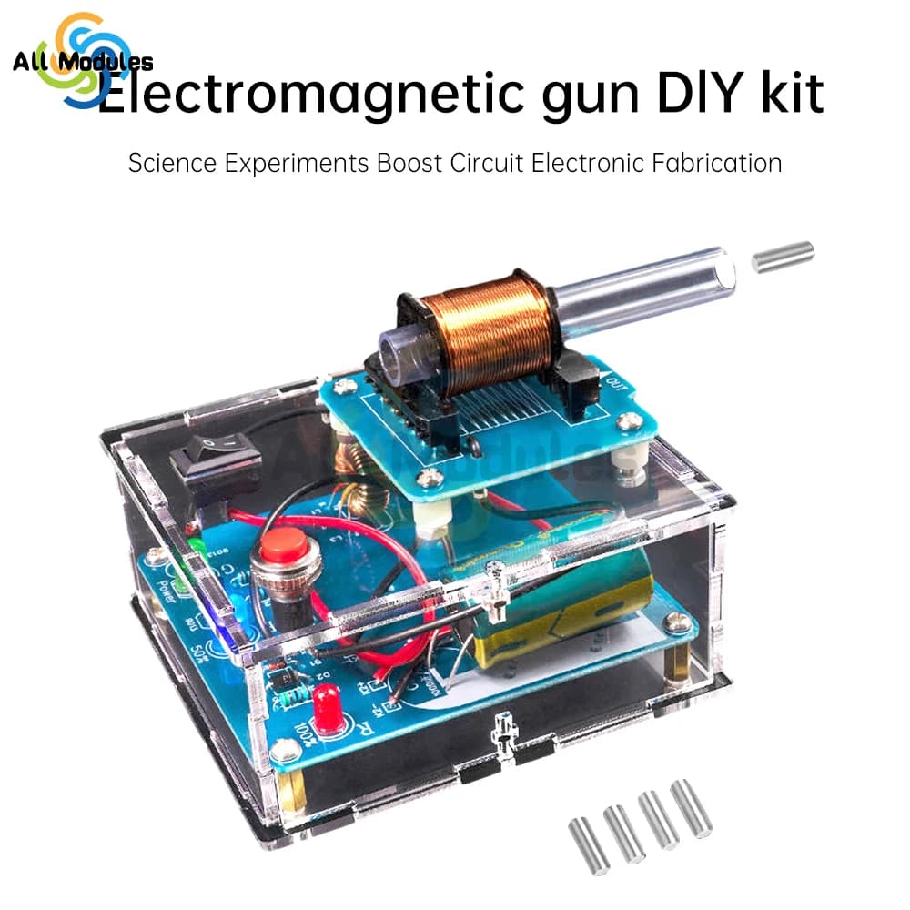DIY Electronics Kit Electric Magnetic Transmitter Shooting Game Mini Voltage Converter Module Soldering Kits for Welding Learn