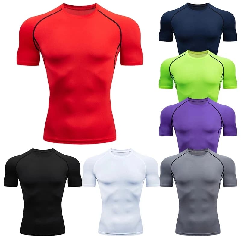 Sport T Shirt Men Quick Dry Short Sleeve Sport Tee Tops Gym Fitness Compression Shirt Training Running T-Shirt Men Rashgard