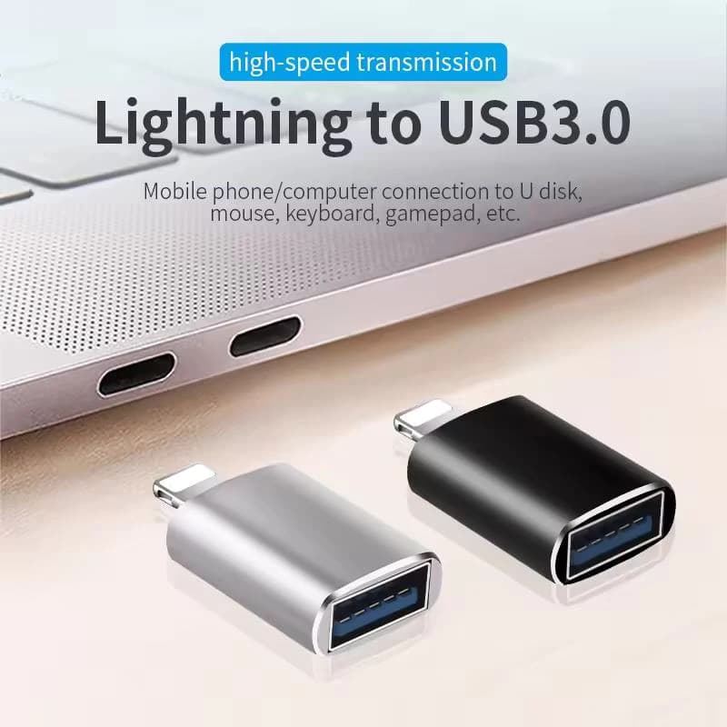 USB 3.0 OTG Adapter for iPhone 14 13 12 11 Pro XS Max XR X 8 7 iPad,Lightning to USB 3.0 Adapter Compatible with iOS 13 & Above