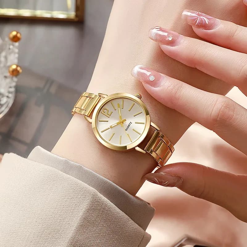 Luxury Women Gold Watch Simple Fashion Stainless Steel Strap Quartz Wristwatch Ladies Gift Watches Dropshipping Reloj Mujer
