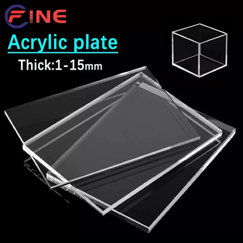 1-5Pcs Transparent Plexiglas Clear Plastic Acrylic Sheet Board Organic Glass Polymethyl Methacrylate 50x100-300x300mm Customized