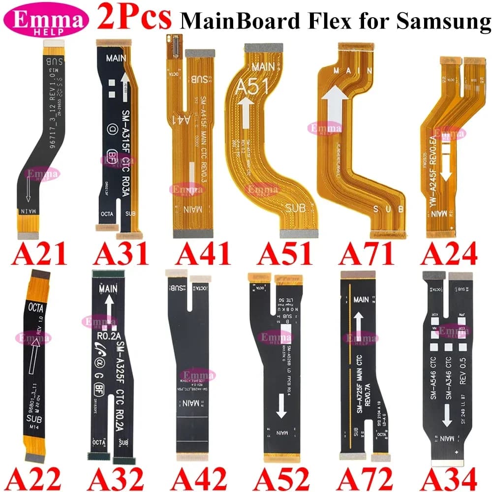 EmmaHelp 2Pcs Mainboard Main board Flex Cable Motherboard Dock For Samsung A21 A22 A32 A41 A51 A71 A32 A52 A72 A34 A54  MainFlex