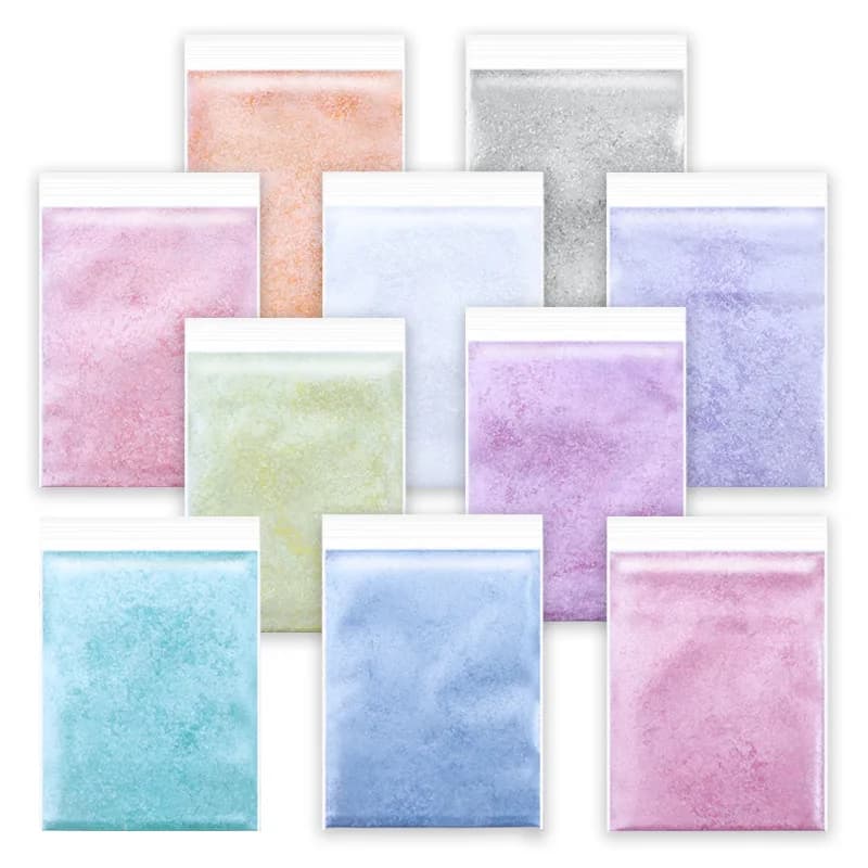 1set Diamond Shiny Natural Mica Mineral Powder For DIY Jewelry Craft Making Accessory Colorful Pigment Nail Art Decoration