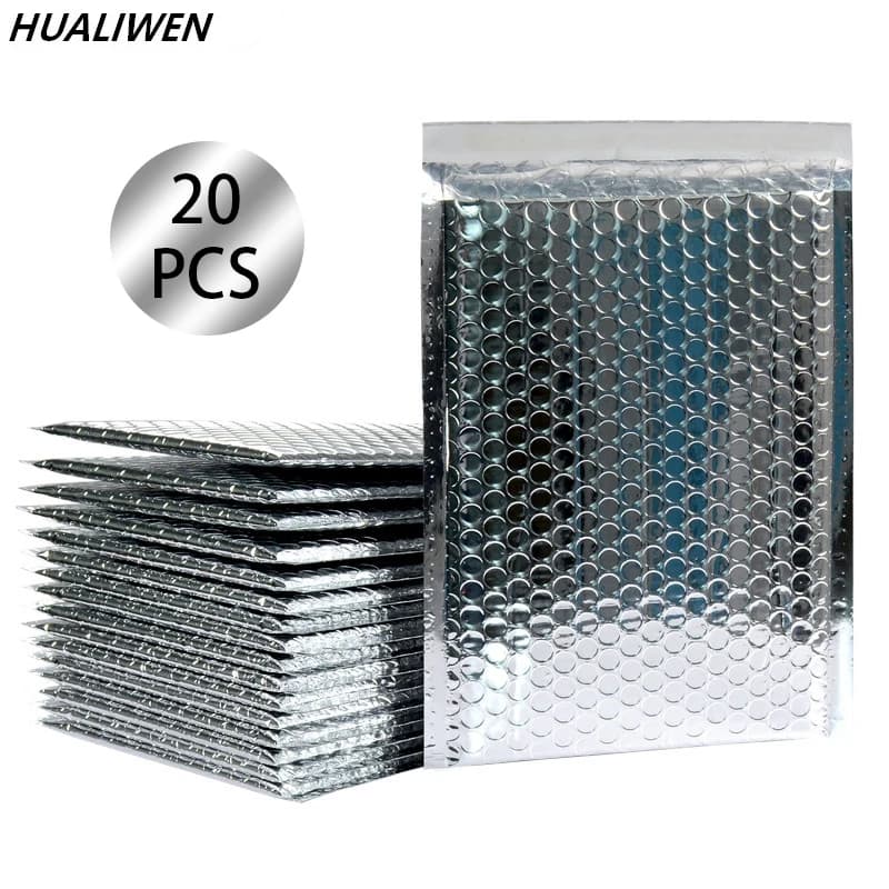 20pcs/lot Rose Gold/Silver/Purple/Blue Packaging Shipping Bubble Mailer Plastic Padded Envelopes Gift Bag Mailing Envelope Bag