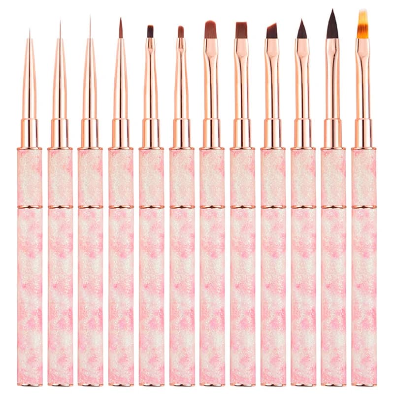 1Pcs Nail Art Pen Rose Gold Nail Brush Line Painting Brushes Nails Crystal Acrylic Liner Drawing