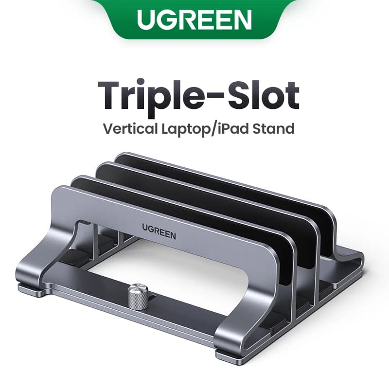 UGREEN Vertical Laptop Stand Holder Foldable Aluminum Notebook Stand Laptop Tablet Stand Support For Macbook Air Pro PC 17 inch