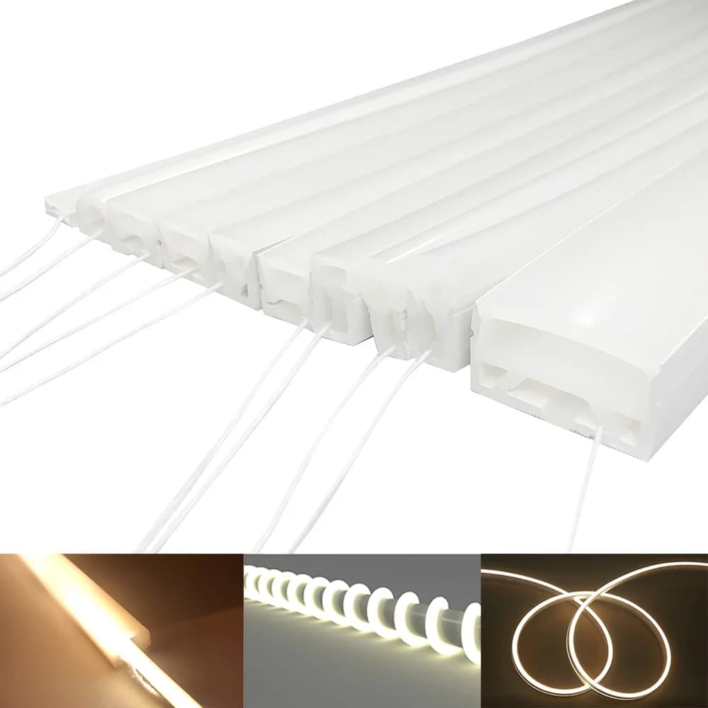 LED Silicone Neon Tube T0511 T0513 T0515 T0308 Flexible Protection Cover Transparent Matte Black Milky For 6-12mm WS2812  Strip