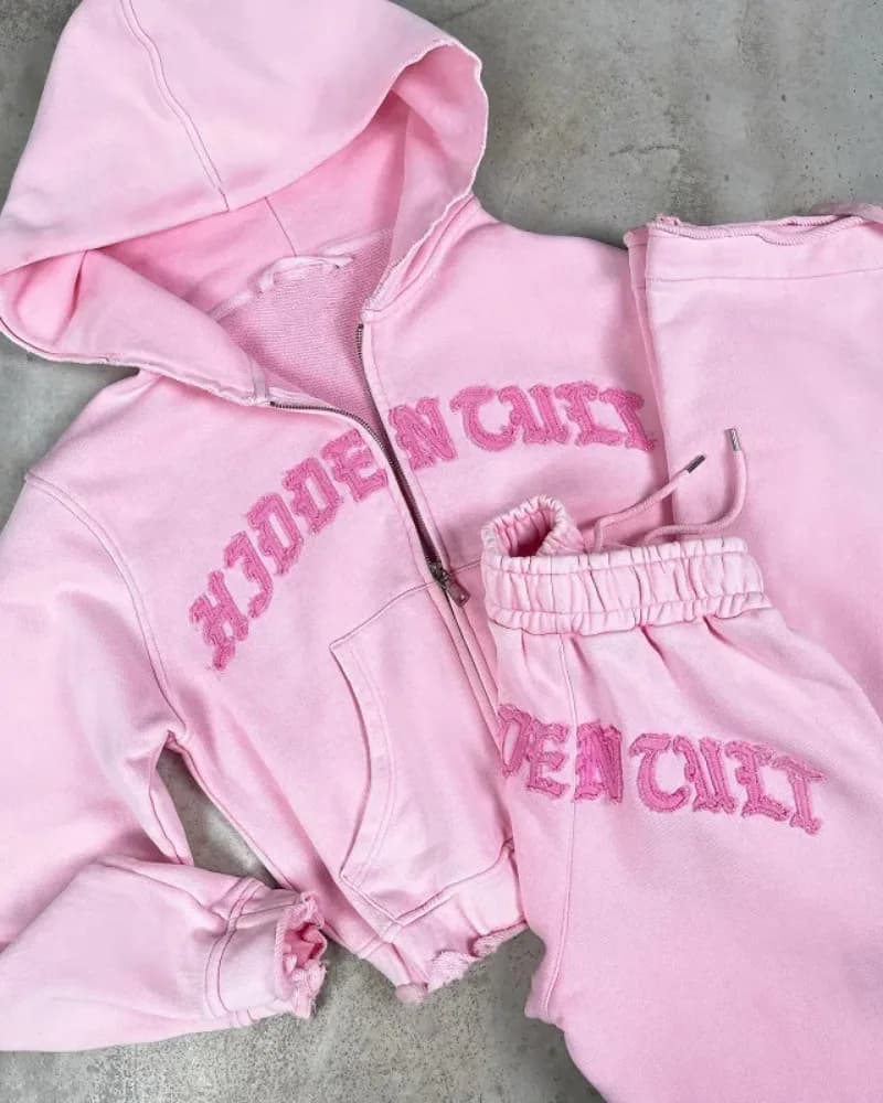 Womens Letter Y2k Aesthetic Zipper Splicing Hoodie Sweatshirt Long Sleeve Harajuku Punk Vintage Sexy and Cute Outwear Hoodie Set