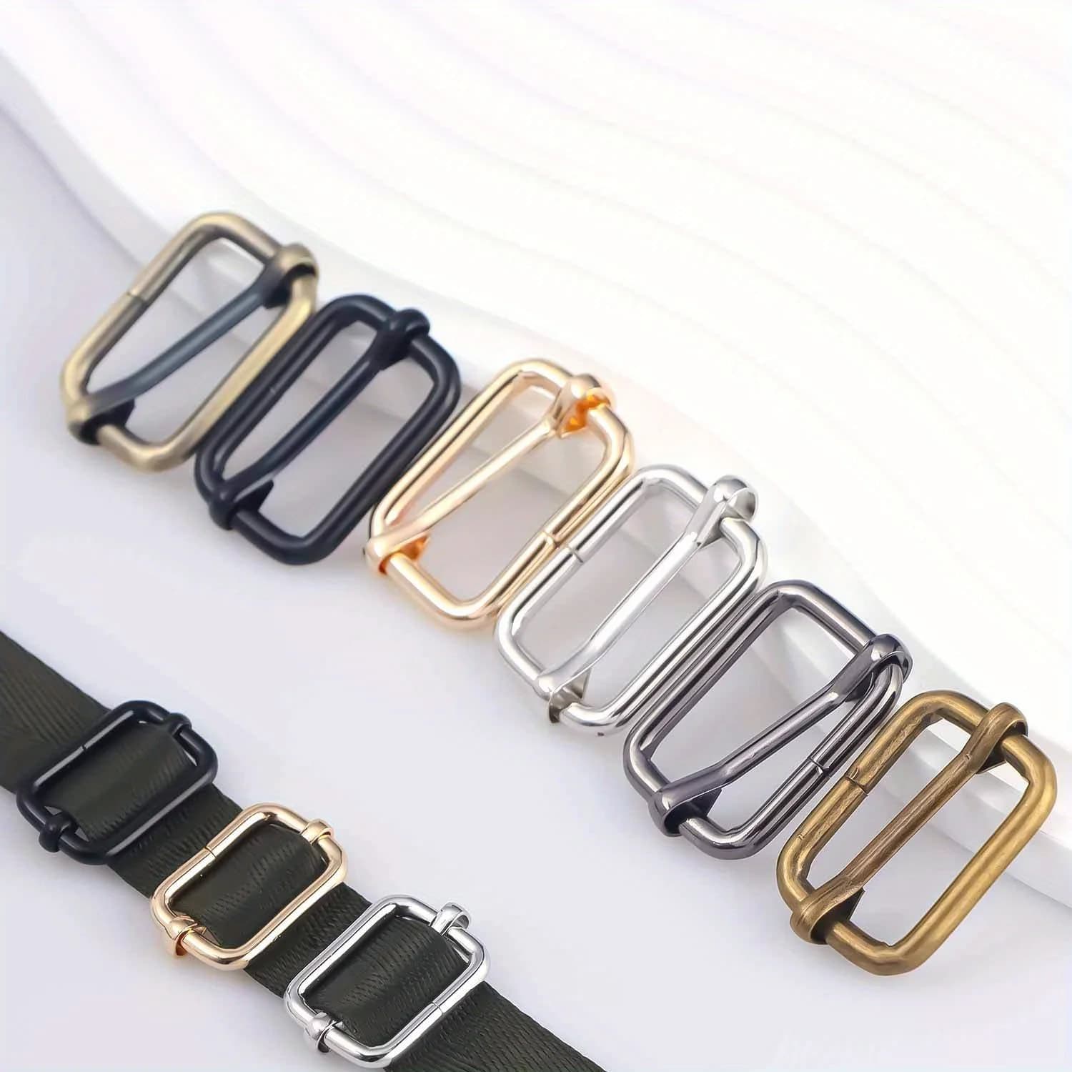 5pcs Metal Roller Buckle Ring for Belt Bags DIY Accessories Pin Buckle Multi-Purpose Webbing Slider for Strap Rectangle Buckle