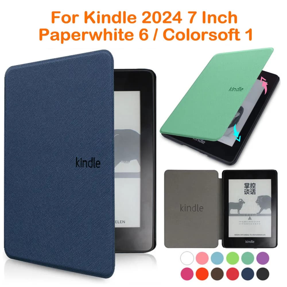 Case For Kindle Paperwhite 2024 12th Generation and Colorsoft 7 Inch Model No. SA569P SA568B Magnetic Protective Shell Pouch 7”