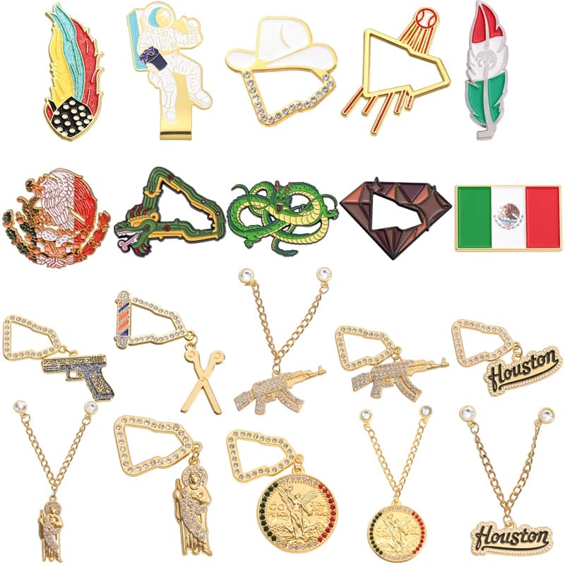 Angel Water Diamond Metal Hat Clip Pins Enamel Pins Baseball Street Style Outdoor Sports Cap Golf Mexican Hat Pin Badge Jewelry