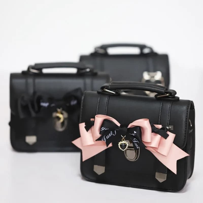 Japanese Girl Fashion All-match Lolita Bags Bow Cambridge Sweet JK Uniform Bag 2025 New Love Handbag Girls