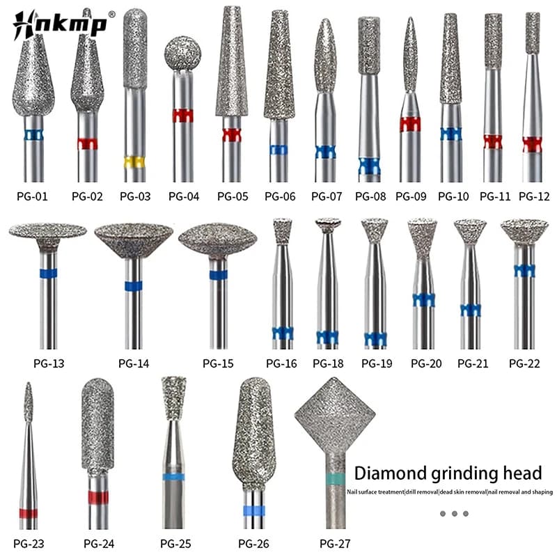 Diamond/stainless Steel Professional Ceramic Nail Drill Bit Set Electric Manicure Nail File Bit For Acrylic Gel Nails And Cuticl