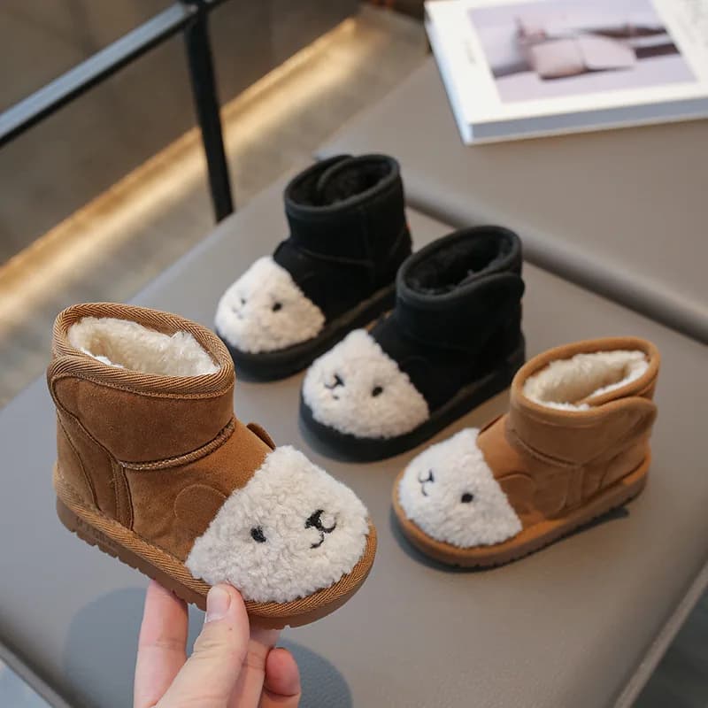 Children Snow Boots Fashion Warm Thick Bottom Girls Cotton Boots Winter New Non-slip Boys Casual Shoes Baby Comfortable Bootties