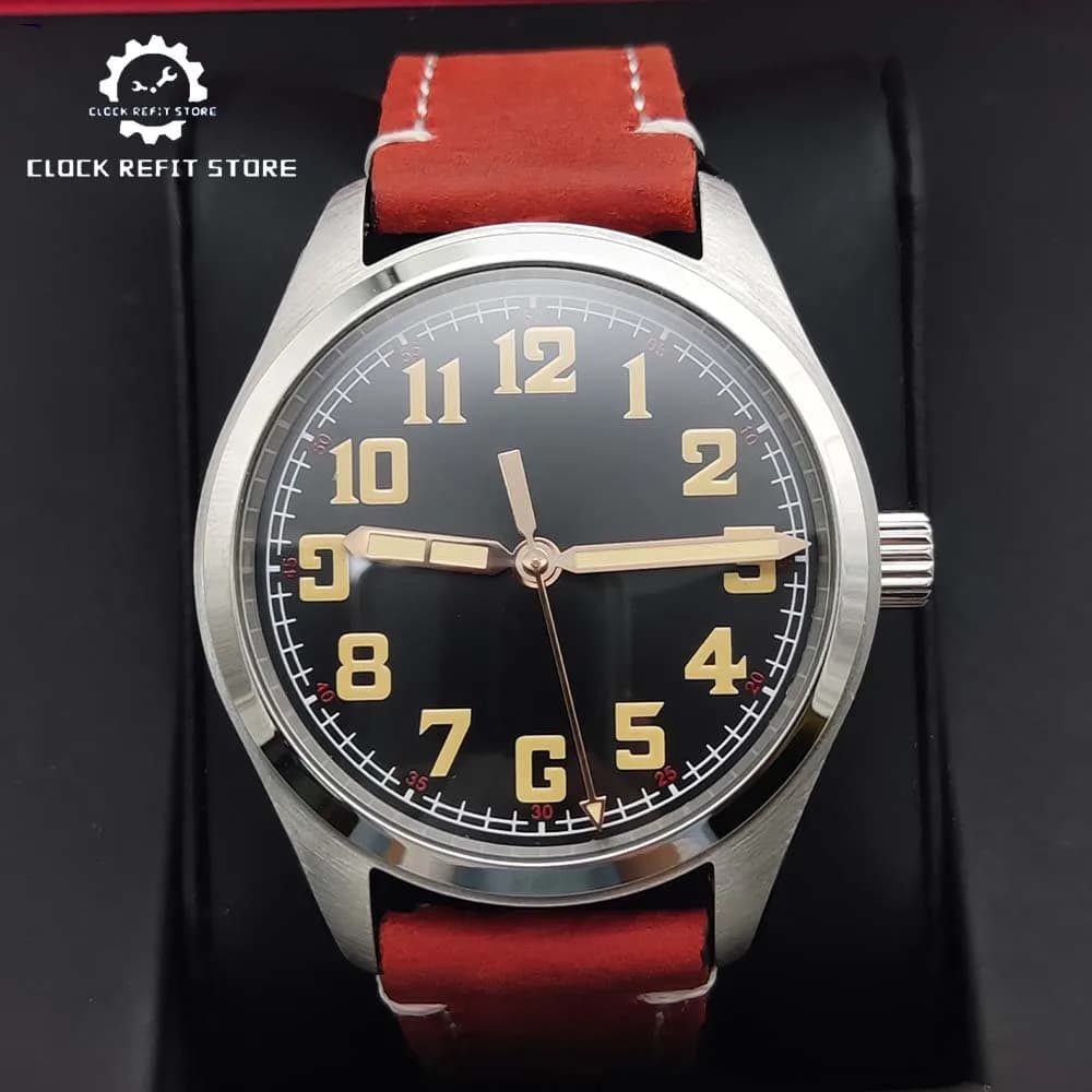 Men's 40mm Fashion Watch, NH35 Movement, Three Colours New Leather Strap, Water Resistant Case, C3 Green Glow at Night Watch