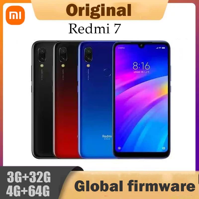 Original Xiaomi redmi 7 4GB 64GB Global Rom celular googleplay Fingerprint Octa-core 4G used phone