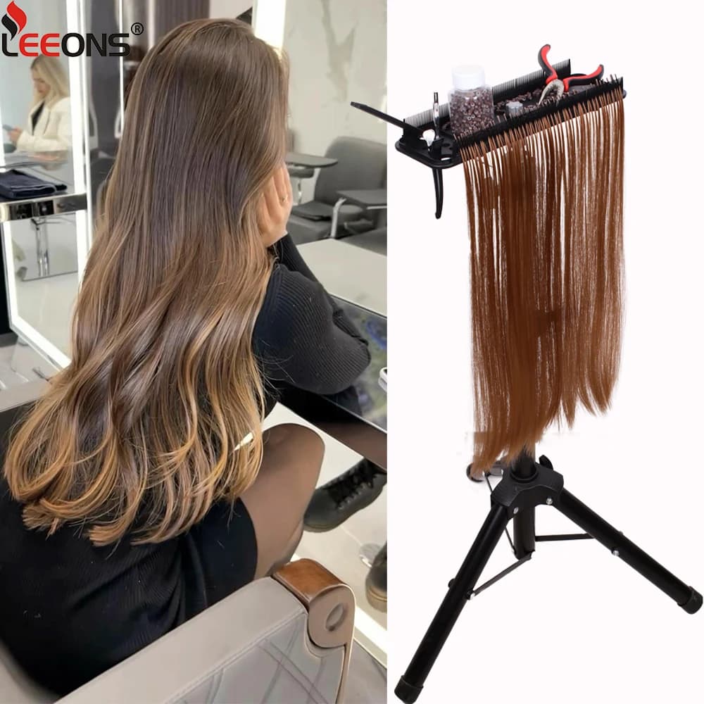 Leeons Hair Extension Tray Barbershop Hair Display Stand Professional Hair Extension Stand Holder Salon Tools Tray For Women