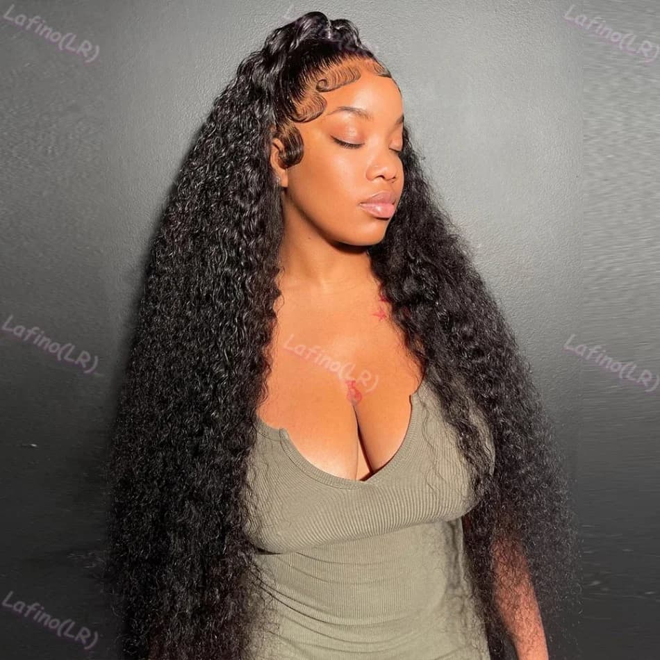 Curly Human Hair Wigs 13x4 13x6 HD Transparent Lace Front Pre Plucked Bleached Knots Deep Wave Wig Brazilian Wig For Black Women