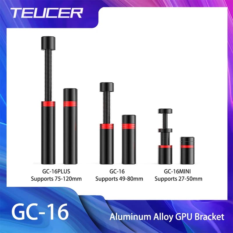 TEUCER GC-16 Graphics Card GPU Holder Magnetic Video Card Bracket Vertical Telescopic GPU Stand Support 27-120mm