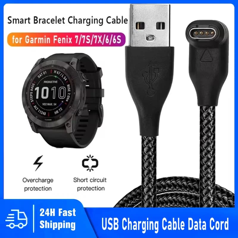 New For Garmin Fenix 7 7S 7X 6 6S 6X 5 5X 5S Vivoactive 3 Forerunner 945 935 245 Instinct 2 USB Charging Cable Data Cord Charger