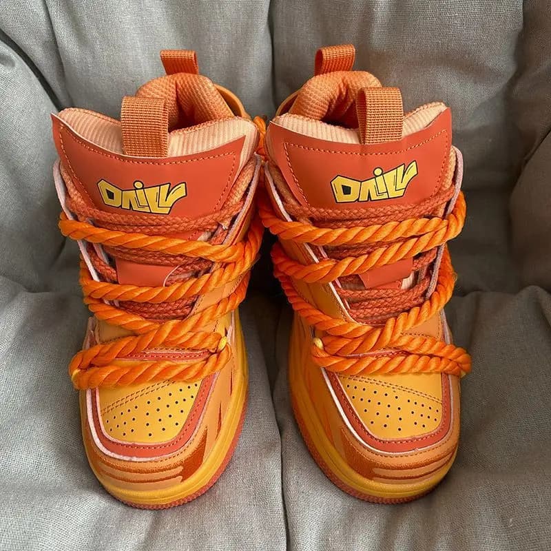 Plus Size 41 42 Retro Running Shoes Women Men's Sports Shoes Design Shoes Orange Chunky Sneakers Woman Big Size Casual Shoes