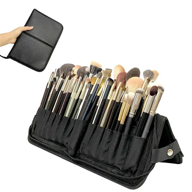 14/29 Holes Women Foldable Makeup Brush Bag Organizer Female Travel Cosmetic Toiletry Case Beauty Tools Wash Accessories Pouch